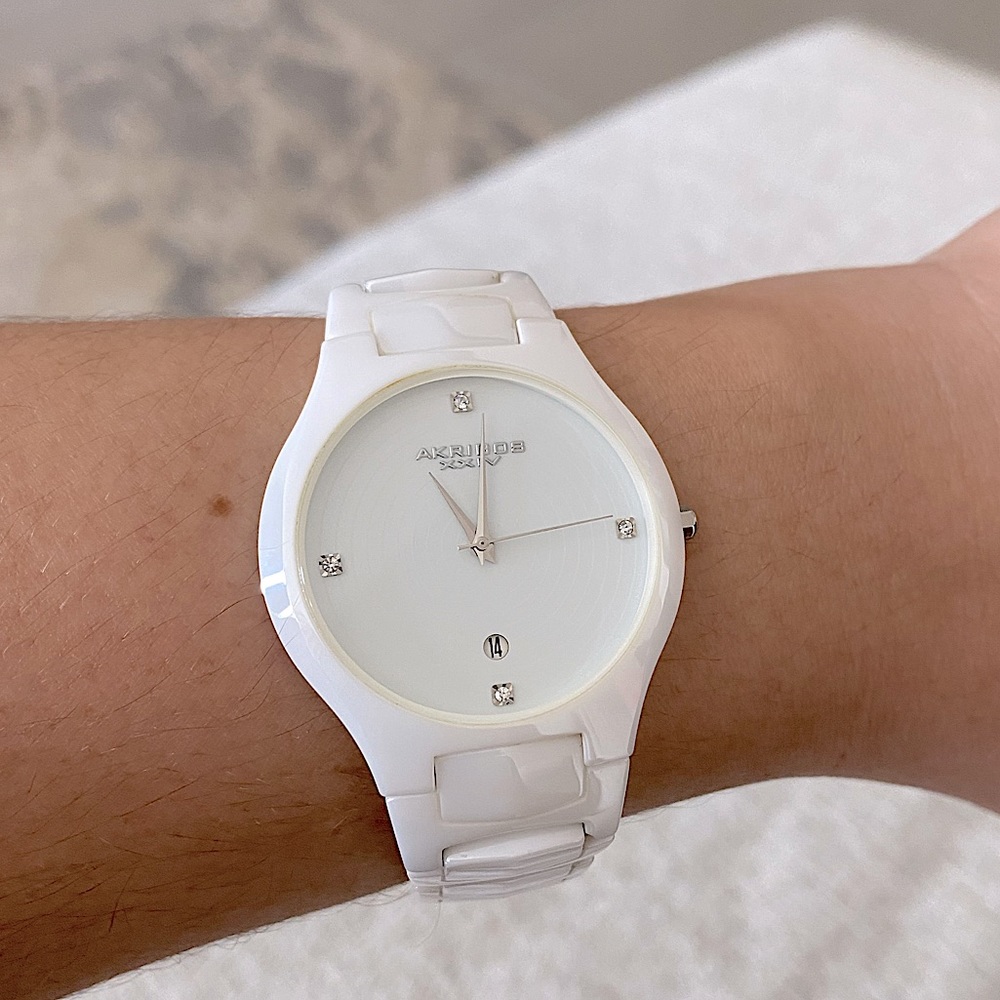 Akribos XXIV Diamond Ceramic Watch